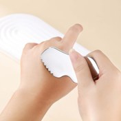 Resim 1pc Paslanmaz Çelik Gua Sha Kazıma Masaj Tahtası, V-Hatlı Yüz Kaldırma Aracı, Kokusuz Yüz Bakım Cihazı, Manuel Çalışma, Pille Çalışmaz 