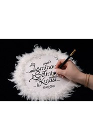 Resim LUNA ÇEYİZ HEDİYELİK Gelin Defi, Gelin Tefi, Kına Gecesi Tefi, Kına Gecesi Defi, Sünnet Defi, Sünnet Tefi,Def,Tef Beyaz 