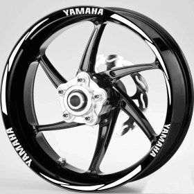Resim Hediyelikevi Beyaz Yamaha Yazılı 3 Parçalı Reflektif Beyaz Jant Şeridi 