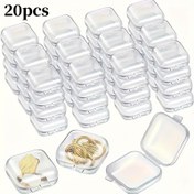Resim 20 Adet Klasik Oval Mücevher Saklama Kutuları - Masaüstü Plastik Organizer - Kilitli Kemer Kapatma, Çok Amaçlı, Elektrik Gerektirmez, Mücevher Kutuları 