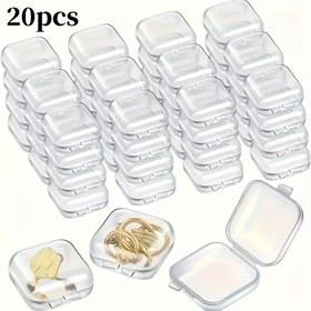 Resim 20 Adet Klasik Oval Mücevher Saklama Kutuları - Masaüstü Plastik Organizer - Kilitli Kemer Kapatma, Çok Amaçlı, Elektrik Gerektirmez, Mücevher Kutuları 