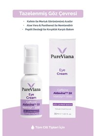 Resim Pureviana Göz Kremi 30ml Kafein + Peptit + Hyaluronik Asit Morluk, Göz Altı Torbası Ve Karşıtı 