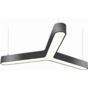 Resim Üçgen Lineer Aydınlatma Armatür Radüslü Siyah - Beyaz 6000-6500k - Çap : Q40-20x20cm 0,6m - 20w - 2600lm Siyah 