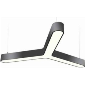 Resim Üçgen Lineer Aydınlatma Armatür Radüslü Siyah - Beyaz 6000-6500k - Çap : Q40-20x20cm 0,6m - 20w - 2600lm Siyah 