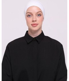 Resim Hürrem Bone Beyaz Arkadan Bağlamalı Tesettür Bone Viskon Kumaş Dikişsiz Geçmeli Likralı İç Bone 3010 42 Beyaz 