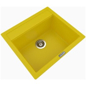 Resim Polex Cristalüx Granit Evye P-08 Sarı Tezgah Altı Ve Tezgah Üstü Kare Mutfak Evyesi 55.5x50 CM 