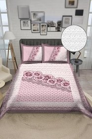 Resim Parlak Kadife Kumaş Kapitoneli Çift Kişilik Yatak Örtüsü Seti (3 Parça) CKY0079 