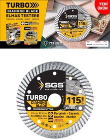Resim BİTERSE 115 mm Turbo Elmas Testere Sulu ve Kuru Kesim İçin Uygun Porselen Seramik Granit Mermer Keser 