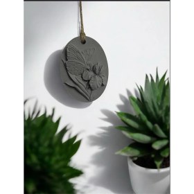 Resim Aromanya Gri Kelebek Figürlü Koku Taşı 