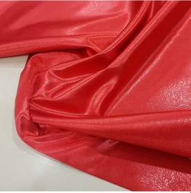 Resim Deri Saten Parlak Kumaş Kırmızı 