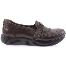 Resim Dgn 1035-23y Kadin Dolgu Taban Cirtli Comfort Ayakkabi 1035-1506-R0685 Kahverengi 