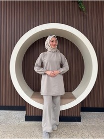 Resim AYSUN AYDEMİR İnci Detaylı Günlük Alt Üst İkili Tesettür Eşofman Takım 