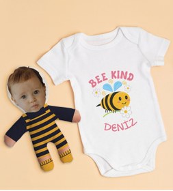 Resim Bitmeyen Kartuş Bk Kids Kişiye Özel Fotoğraflı Bebek Yastık Ve Bebek Body Zıbın Hediye Seti - Model 26 