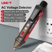 Resim UNI-T Voltaj Dedektörü Kalemi, Ayarlanabilir Hassasiyetli 24V-1000V Temassız AC Devre Test Cihazı, Ses ve Işık Alarmı, Nötr ve Yangın Kablosu Tanıma, Ölçüm Kesme Noktası Bulucu, Voltaj Test Cihazı Kalem 