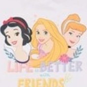 Resim DeFacto Kız Bebek Disney Prenses Bisiklet Yaka Kısa Kollu Tişört E4871A525SMWT34 Beyaz 