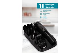 Resim Goldmaster Idol Paslanmaz Çelik Bıçaklı Hızlı Şarj Özellikli 11IN1 Erkek Bakım Seti GM8173 