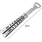 Resim Mingjin Shop 1 Bir Stil Katlanabilir Uygulama Kelebek Bıçak Tarak Paslanmaz Çelik Taşınabilir Eğitim Bıçak Tarak Bıyık Fırçaları Kuaförlük Şekillendirici Aracı (Yurt Dışından) 