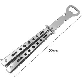 Resim Mingjin Shop 1 Bir Stil Katlanabilir Uygulama Kelebek Bıçak Tarak Paslanmaz Çelik Taşınabilir Eğitim Bıçak Tarak Bıyık Fırçaları Kuaförlük Şekillendirici Aracı (Yurt Dışından) 