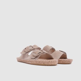 Resim TOGO Bej Süet Kadın Espadril Terlik [060039] 