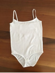 Resim LEYNA BUTİK Kız Çocuk Beyaz Ip Askılı Kopçalı Atlet Body 9-14 Yaş 6'lı Paket 