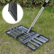 Resim Ağır Hizmet Tipi Ergonomik Saplı Paslanmaz Çelik Çim Düzleştirme Süpürgesi - 43.18cm x 25.4cm/17"x 10" Bahçe, Golf Sahası, Bahçe İçin - Kum ve Toprak Yüzeylerde Kolay Toprak Düzleştirme, Çim Araçları, Bahçe Bakımı, Şık Araç Tasarımı, Dayanıklı Yapı 