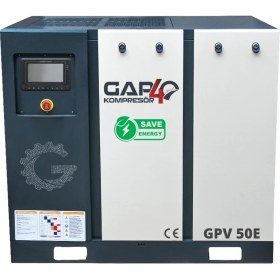 Resim GAP Kompresör Invertörlü Vidalı Hava Kompresörü 50HP (Tek Makine) GPV-50E 