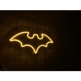 Resim Neon Led Tabela Yarasa Batman Modeli Duvar Dekorasyon Renkli 