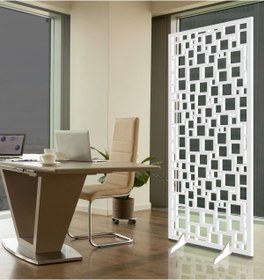 Resim Liar Dekor Liar Ahşap Seperatör (Paravan) - KSP-20 - (18 mm) - (85 cm x 210 cm) - (Beyaz) 