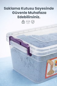 Resim HEROES 5 Kg Mavi Kinetik Kum (Deniz Rengi) - 8 Adet Kum Kalıbı Hediyeli -Akışkan ve Dağılmayan Dev Boy 