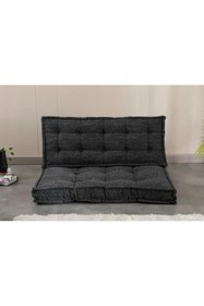 Resim Katlanabilir Yer Minderi 130x70 cm Çok Amaçlı Zemin Minderi Siyah 
