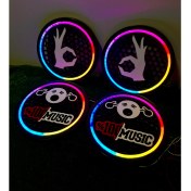 Resim 4 Adet 20 cm Pixel Kayar Ledli Midrange Kapağı Seti Özel Üretim Tasarımlı 358 Modlu 12 Renkli 