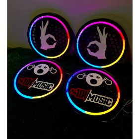 Resim 4 Adet 20 cm Pixel Kayar Ledli Midrange Kapağı Seti Özel Üretim Tasarımlı 358 Modlu 12 Renkli 