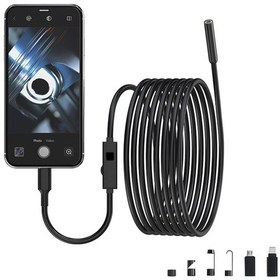 Resim Wezone Endoskop Endüstriyel Tamir Kontrolü - 5m Sert Kablolu Tek Lens 2mp Ip67 - Type-c/micro/lightning Uyumlu Siyah Siyah 