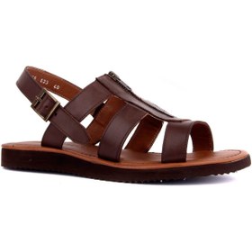 Resim SailLakers - Kahverengi Deri Erkek Sandalet 107-633-547EVA 