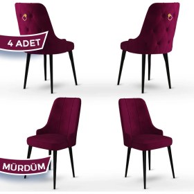 Resim Canisa Concept Enoa Serisi , 4 Adet Sandalye, Siyah Gürgen Ayak 