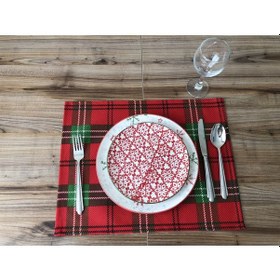 Resim Ekose Desenli Amerikan Servis 6 Adet Çok Renkli 