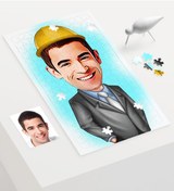 Resim Kişiye Özel Bay Mühendis Karikatür 240 Parça A3 Puzzle - 1 