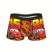 Resim 1 Adet Disney Cars 95 Lightning McQueen Erkek Boxer - Karikatür Alev Tasarımı, Yumuşak Nefes Alabilen Kumaş, Makinede Yıkanabilir İç Çamaşırı, Rahat Günlük Kullanım, Eğlenceli Desen, Pürüzsüz Kalıp 