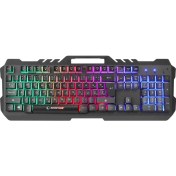 Resim Rampage KB-R57 X-JAMMER Gökkuşağı Aydınlatmalı USB LC Layout Gaming Oyuncu Klavyesi 