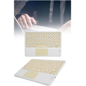 Resim Android Ve İos Uyumlu Bluetooth Klavye Touchpad Slim Kablosuz Wifi Q Klavye 