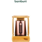 Resim Şık Metalik Türk Kahve Makinesi, Eskitme Bronz Görünüm, Kaliteli ve Estetik Tasarım 