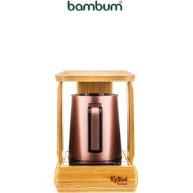 Resim Şık Metalik Türk Kahve Makinesi, Eskitme Bronz Görünüm, Kaliteli ve Estetik Tasarım 