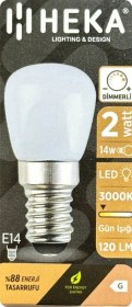 Resim 5 Adet Heka 2w 14w 3000k Sarı Işık E14 Duylu İnce Duy Dim Edilebilir Soft Led Mini Ampul 