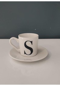 Resim Decorıum Kum S Harfi Kahve Fincanı Beyaz 