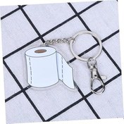 Resim BESTYASH Şeffaf Akrilik Tuvalet Kağıdı Şeklinde Anahtarlık Çanta Asma Süsü Moda Ve Estetik Tasarım Ile Eşsiz Aksesuar 