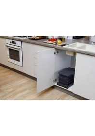 Resim P-9159 Teleskopik Raylı Kısa Çöp Kovası 16 Litre Antrasit Antrasit - Gri 