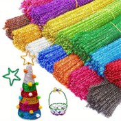 Resim 100 Adet Çıtır Chenille Saplar 30.0cm - Esnek Demir Tel için DIY Sanat & Crafting, Noel Tinsel Dekorasyon Malzemeleri 