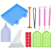 Resim 15/18/20 Adet Elmas Mozaik Elmas Boyama Araçları Aksesuarları Hızlı Elmas Boyama Kalemi Cımbız Seti Elmas Boyama Araçları Yetişkinler İçin veya 5D DIY Elmas Nakış Alçı Düzeltici Alet 