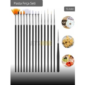 Resim 15’li Set Pasta Hazırlama Fırçası Yağlı Boya Fırçası Sulu Boya Fırçası Yüz Boyası Fırça El Işi Fırça 