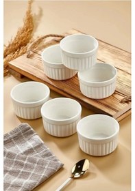 Resim Porselen 6lı Sufle Ve Kek Fırın Kabı- 10 Cm 
